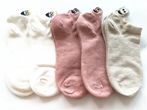 13 Носки женские носки 5 пар Kawaii вышитые женские носки-тапочки модные забавные Женские носочки из хлопка различных цветов - Цвет: 13