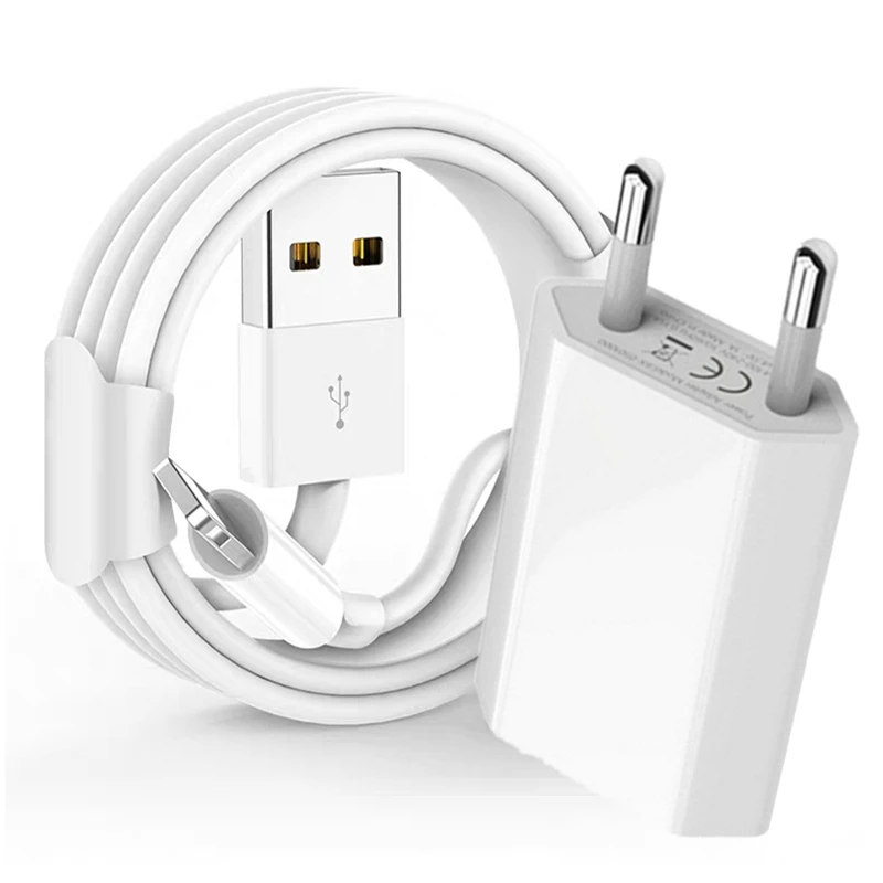 USB-кабель 0 2 м 1 3 сетевое зарядное устройство европейского стандарта для iPhone