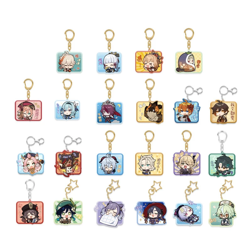 

Genuine Pendant Anime Cartoon Accessories Game Genshin Impact Character Cosplay Acrylic Keychain Halloween Decorations Xmas Gift