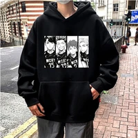 haikyuu printing hoodies japanese anime bokuto manga hooded tops streetwear men funny daily casual pullover male streetwear