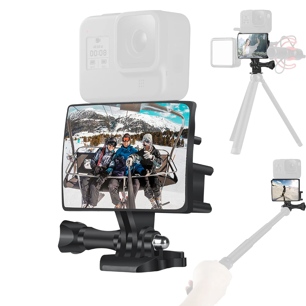 

Universal Mount Holder with Selfie Mirror Cold Shoe Adaptor Accessory for Gopro hero 9 8 7 6 5 4 SJcam Yi DJI OSMO Action Camera