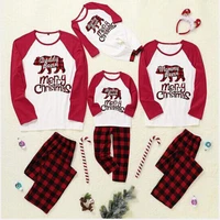 family matching clothing christmas pajamas 2021 fashion cartoon letters merry xmas adult kids sets baby jumpsuit family pajamas