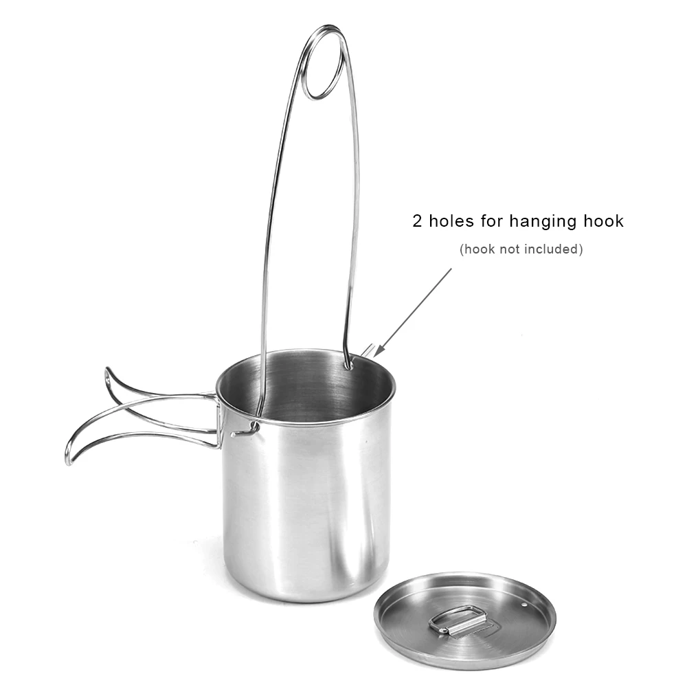 Lixada походный горшок портативная наружная нержавеющая сталь для кемпинга кружка