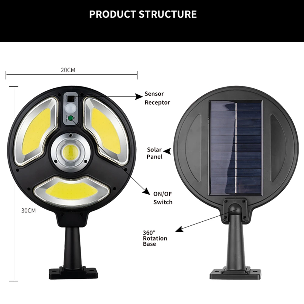 

Sunlight COB LED Solar Light Outdoor Solar Lamp With Motion Sensor Solar Powered Waterproof Lights For Garden Courtyard Garage
