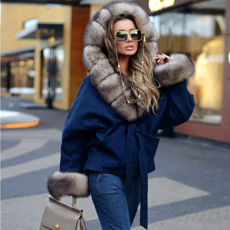 FURSARCAR 2021 New Arrival Real Fox Fur Coat Natural Fur Jacket Top Fashion Female Slim Thick Warm Winter Women Luxury Overcoat enlarge