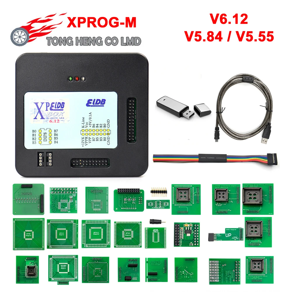 V6.12 V5.84 V5.55 XPROG M металлические Полные Адаптеры ПРОГРАММАТОР Xprog X Prog 6 12 ECU Чип Tunning PROG