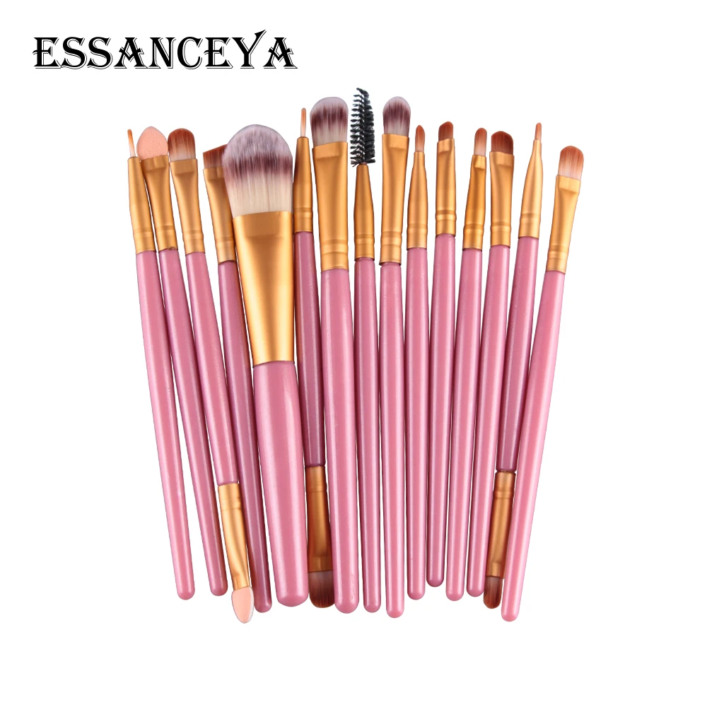 ESSANCEYA Pro 6-18Pcs Cosmetic Makeup Brushes Foundation Eye shadow Eyeliner Fan Make-Up Multipurpose Eye Brushes Cosmetic Tool