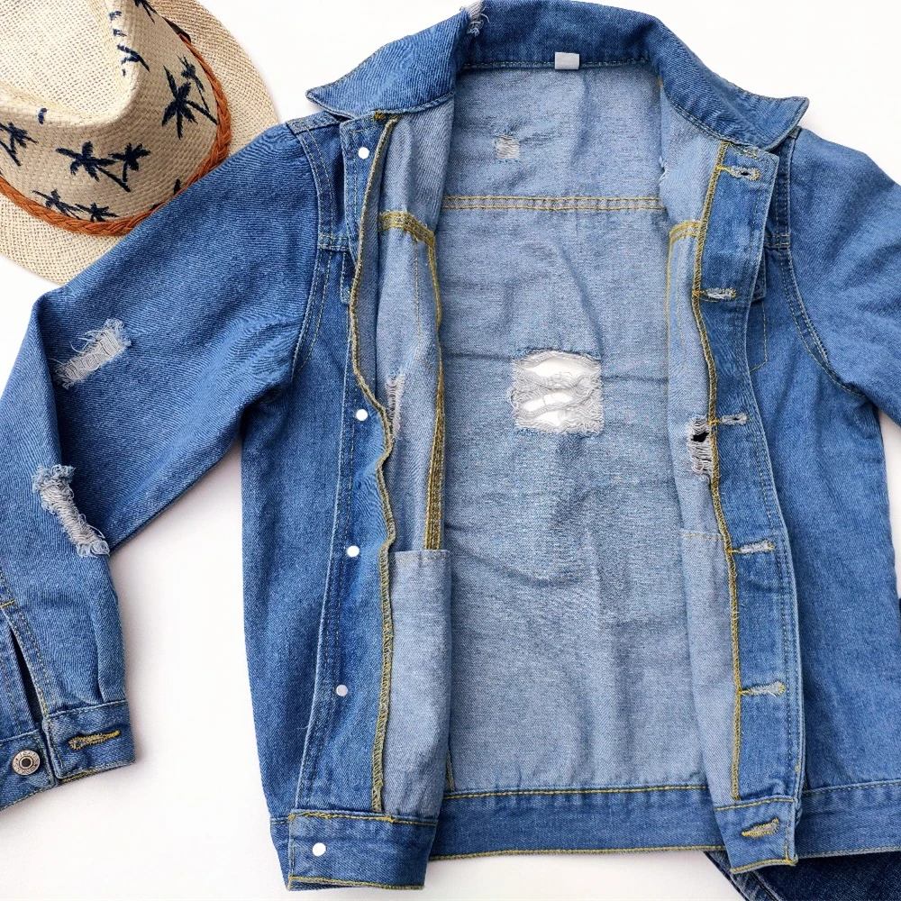 

Ladies Solid Jean Jeans Jacket For Women Loose Casual Blue Women Basic Coats Female Outwear Denim Jacket Women Chaqueta Mujer
