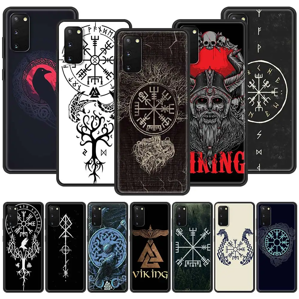 

Soft Phone Case For Samsung Galaxy Note 20 Ultra 10 Lite S10 Plus S20 FE 5G 9 8 Back Cover S21 Funda Viking Vegvisir Logo Shell
