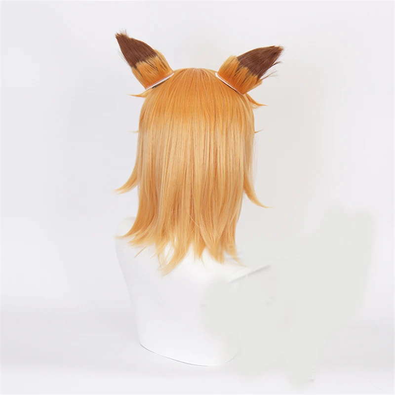 Аниме Sewayaki Kitsune no Senko san короткие синтетические волосы парик + лисички уши косплей