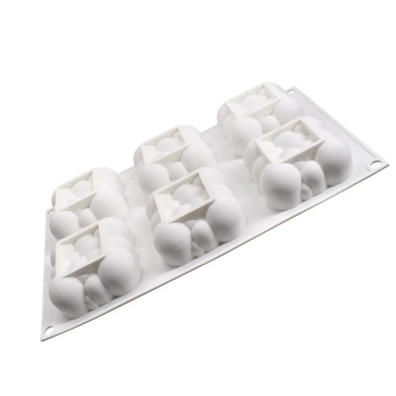 

6 Cavity Cloud Shaped Silicone Cake Mold for DIY Jelly Pudding Ice Cream Dessert Chocolate Mousse Pastry Baking Decorating Tools