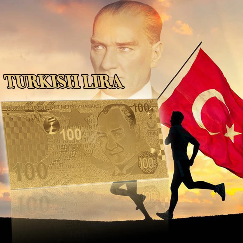 WR 999 Золото Турция 100 Лира деньги Золото банкнота Турецкая Лира Новая коллекция подарки