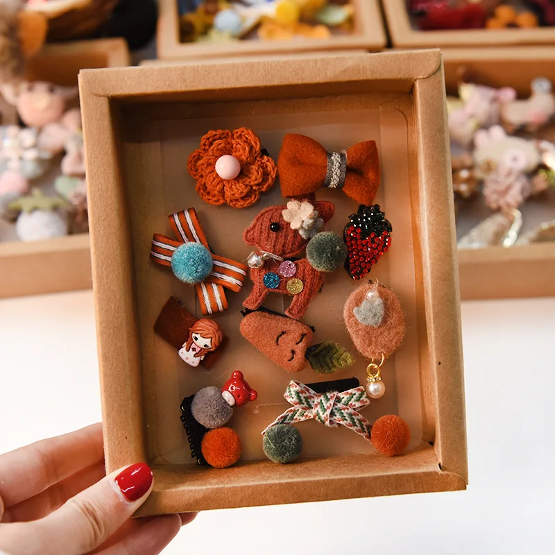 

10pcs new baby hairpin set girl hairpin headdress children's cute hair accessories for girls kids BB claw clips