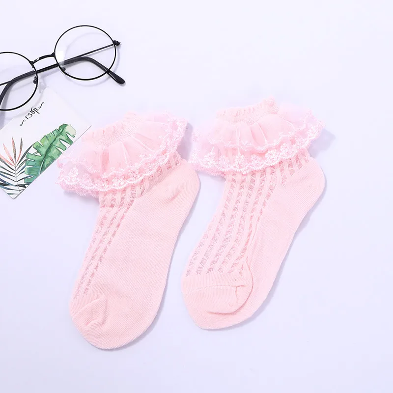 Детские кружевные носки 3 пары летние хлопковые короткие танцевальные для