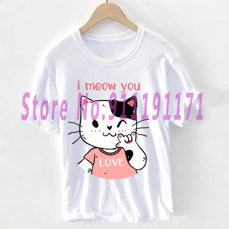 

Vogue Glasses cat t shirt Unisex Cute kitten family T-shirt Hip hop Rock Graphics Tops 100% Cotton clothes female/Man Pluse Size