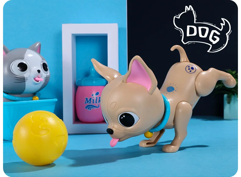 Интерактивные игрушки умная собака кошка свинья игрушки милые животные Робот СВЕТОДИОДНЫЙ звук глаза умные электронные игрушки для домашних животных для детей