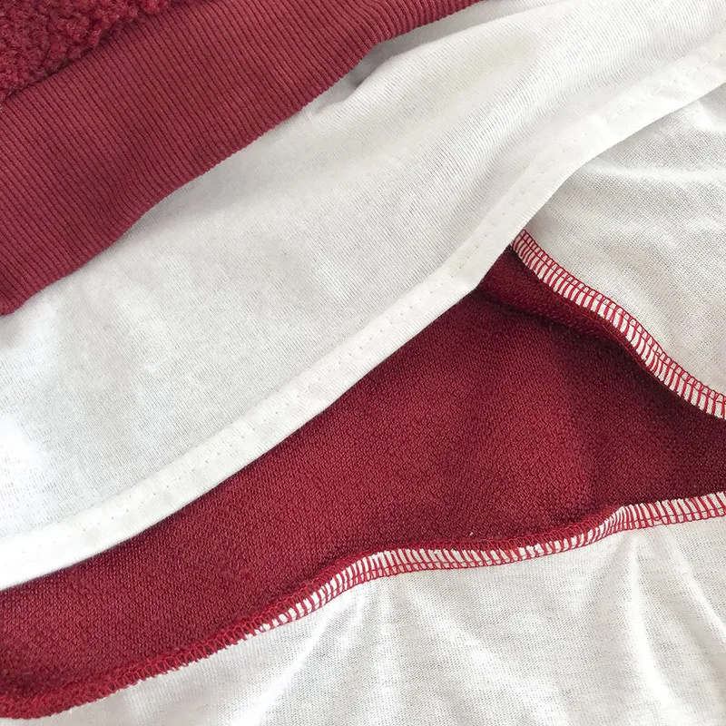 

Fleece Winter Korean Hoodie Patchwork Pullover Women Long Sleeve Crewneck Sweatshirt Embroidery Sweet Student Fake 2 Pcs Tops