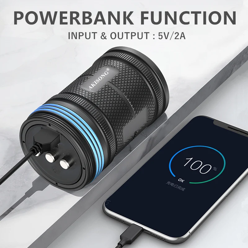 Мощный подводный светодиодный фонарик для дайвинга с USB-зарядкой 100 м | Освещение