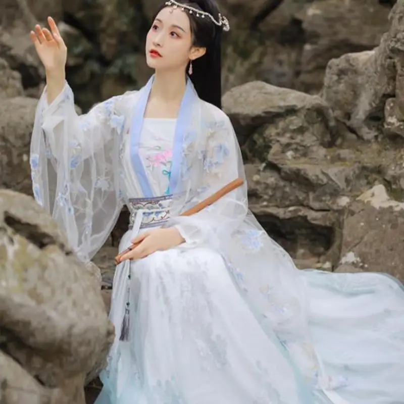 

Hanfu Women Chinese Classical Style Dance Elegant Hanfu Wide Sleeved Flow Fairy Chinese Dress Performance Cosplay Daily Clothing