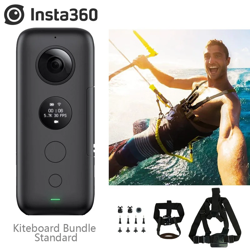 Insta360 ONE X 18MP 5,7 K фото экшн-камера с поддержкой Wi-Fi kiteboard, чехол для Гидроцикла - Цветной: Kiteboard Standard