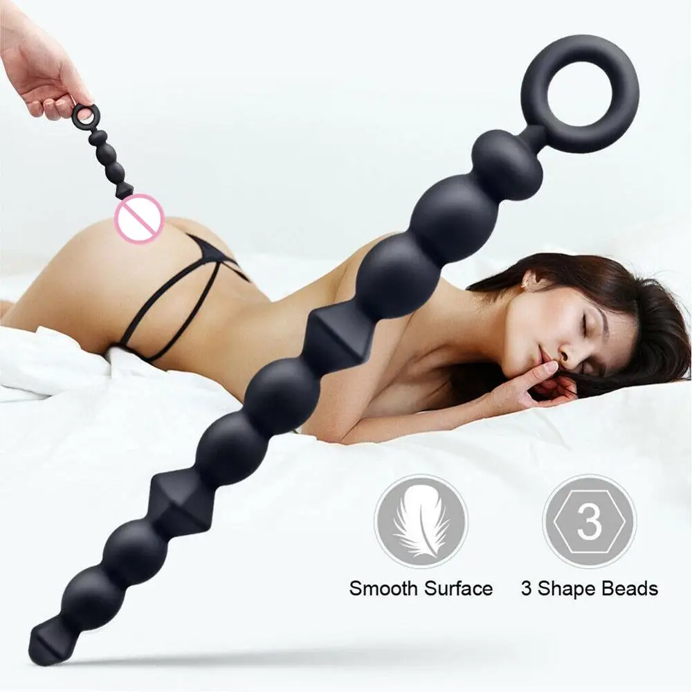 SM Анальная пробка силиконовый мужской массажер простаты P-Spot 10 бусин секс-игрушка