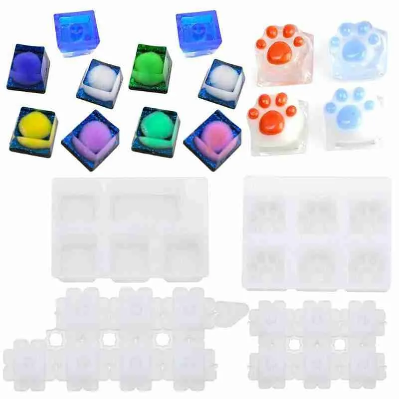 

1pcs Mechanical Silicone Keyboard Key Cap Mold Transparent DIY Handmade Epoxy Key Crystal Mould Keyboard Crafts Cap Mold Re U7A4