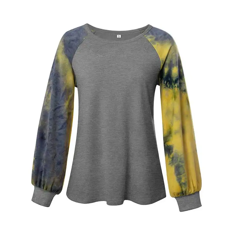 Богемный Вдохновленный галстук краситель футболка с длинным рукавом для женщин
