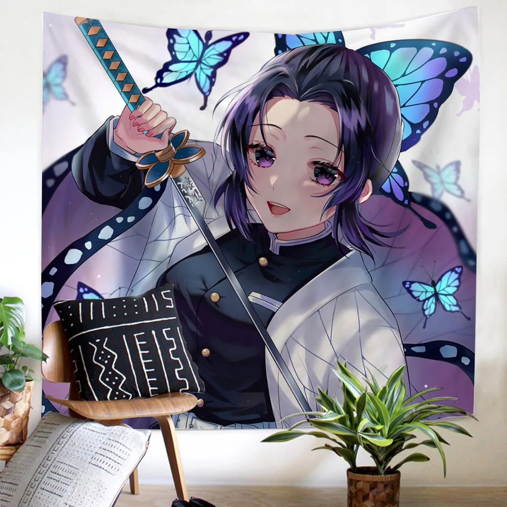 

Demon Slayer Anime characters Funny cartoon Blanket Tapestry 3D Printed Tapestrying Rectangular Home Decor Wall Hanging style-3