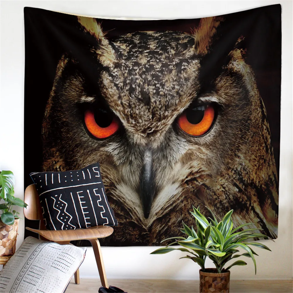 Настенная ткань в виде совы новый дизайн настенная простыня природный гобелен с