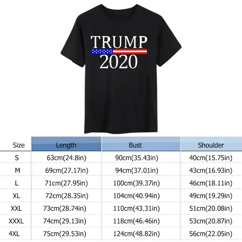 Трамп печать короткий рукав футболки Круглый вырез для женщин мужчин свободные