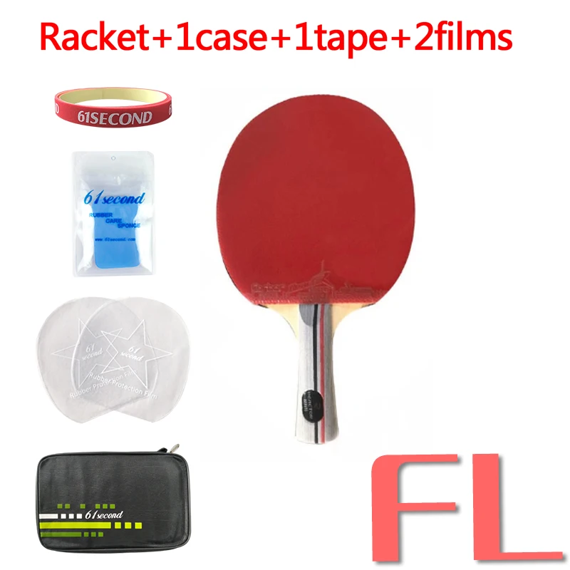 FL racket 1case Ракетка для настольного тенниса, реактор DJ200, лезвие для настольного тенниса с 2 резиновыми наконечниками для настольного тенниса - Цвет: FL racket 1case