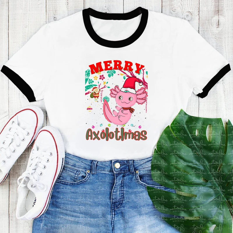 

2022 Hot Sale Axolotl Christmas Cartoon Print Cap Hoodie Women'S Clothing Funny Sweatshirt Femme Winer/Spring/Autumn Tracksuit