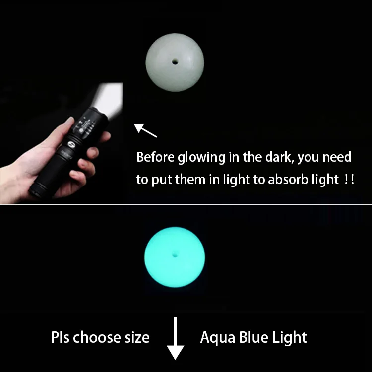 Aqua Blue Light 10 шт фосфоресцирующие светящиеся шариковые бусины ночной светится в темноте бусины с отверстием для DIY медальон браслет Хэллоуин ювелирные изделия - Цвет: Aqua Blue Light