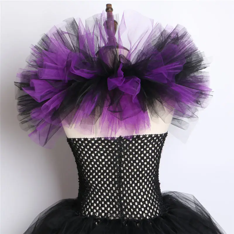 Королева сердец юбка-пачка для девочек платье с рогами на Хэллоуин костюм ведьмы