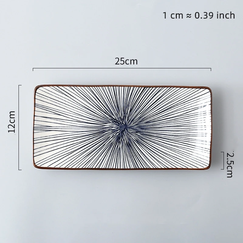 

Japanese Ceramic Sushi Plates Serving Tray Rectangular Dessert Snacks Salmon Sashimi Dishes Plates for Food Kitchen Tableware