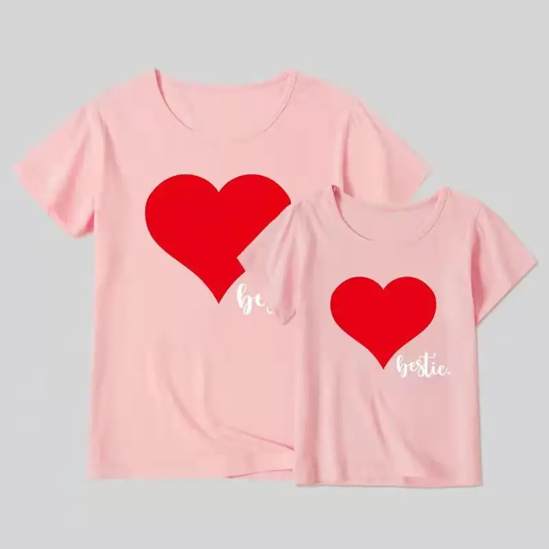 

Love Tops Summer Mother Daughter Matching T-shirts Family Set Mom Mum Baby Mommy and Me Clothes Women Girls Cotton Tee-shirt