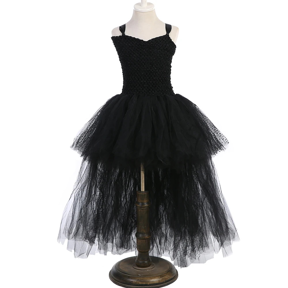 Хэллоуин Темный Единорог Костюм Платье пачка V образным вырезом дети девочки