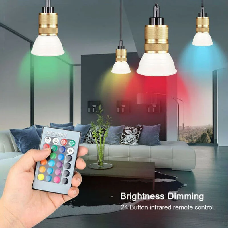 RGB Изменение цвета ИК пульт дистанционного управления светодиодная лампа E27