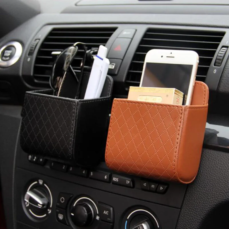

10Pcs Car hanging bag car storage bag mobile phone bag hanging finishing box hanging type outlet change box multi-function