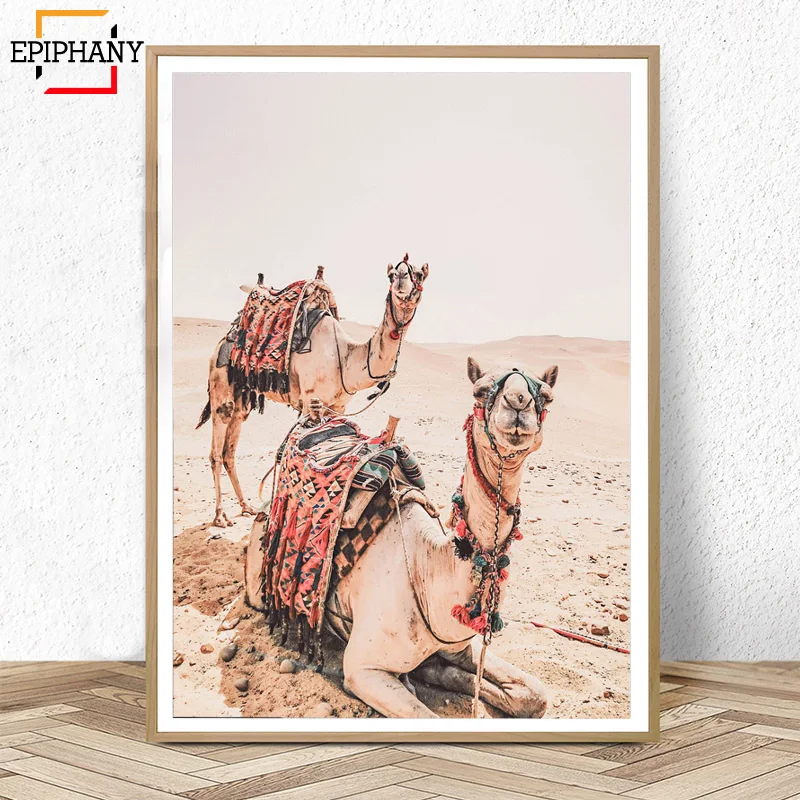 Печать верблюдов марокканские художественные принты декор в стиле бохо