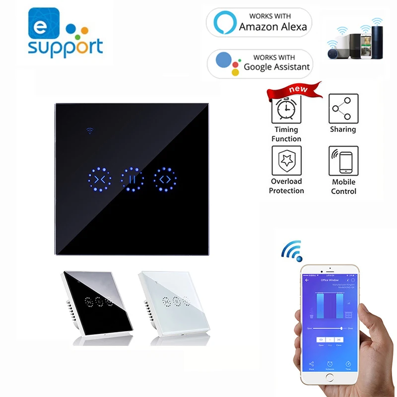 

Smart Home Touch Electric Motorized Curtain Blind Roller Shutter Switch Ewelink Control Works With Amazon Alexa And Google Home