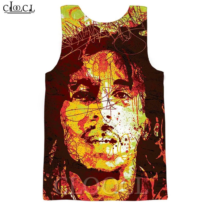

CLOOCL Hot Popular Singer Bob Marley Tank Top 3D Print Tank Tops Streetwear Vest Sleeveless Men Women Fitness Clothing
