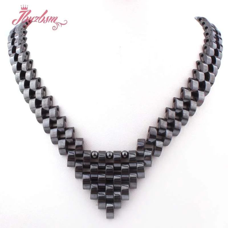 Бусины Из Гематита и натурального камня прямоугольные (без магнита) черные 4 х10 мм