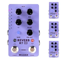 mooer r7 reverb x2 reverb effect processor contains 14 reverb sounds to support preset switching effects