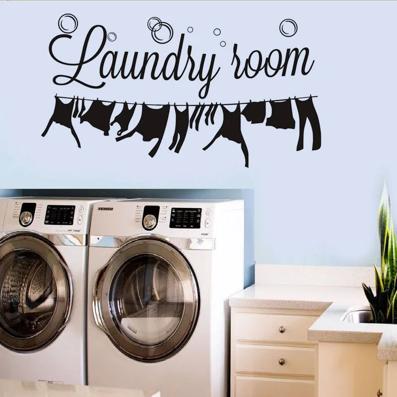 

Laundry Room Decoration Vinyl Art Design Wall Sticker Beauty Fashion Poster Mural Modern Poster Mural Home Decals W643