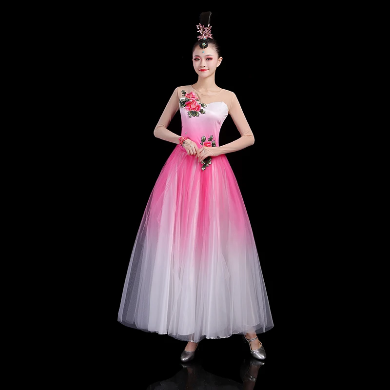 

Flamenco Dress Women Fairy Opening Dance Dress Extoic Dance Wears Ballroom Dance Clothes Stage Costume Evening Dresses