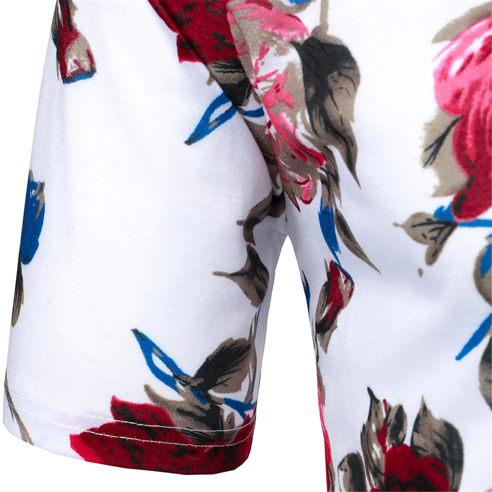 

2021 New Men's Spring And Summer Shirt Fashion Floral Print Buttoned Short-sleeve High Quality Casual Shirt Camiseta Masculina