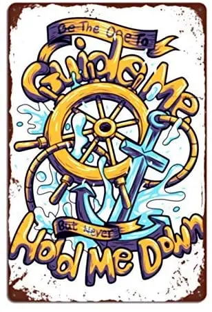 

Tin Sign Anchor Vintage Chic Art Wall Decoration for Store Bar Home Cafe Farm Garage Cabin or Club 12" X 8"