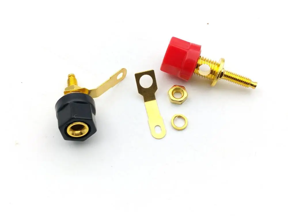 50 шт./100 шт. позолоченная переплетная клемма для усилителя динамика 4 мм вилки типа