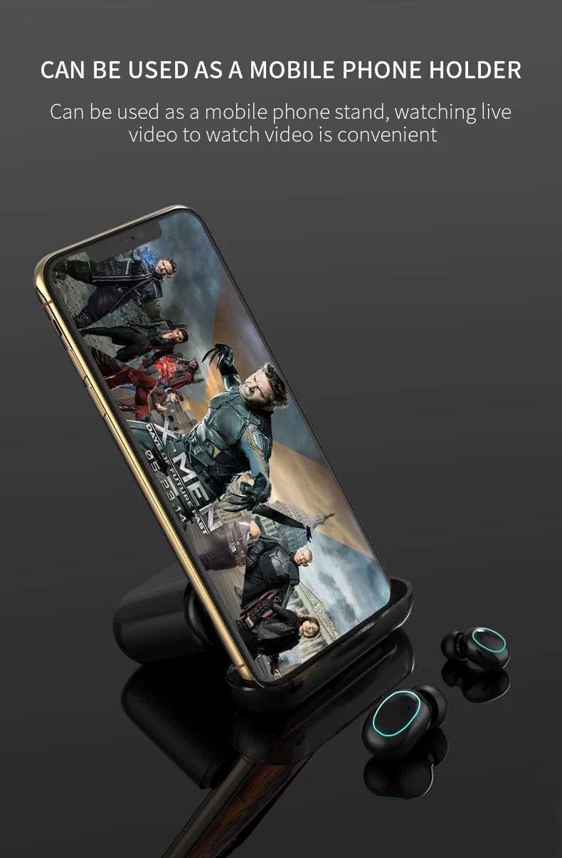 HBQ Touch Bluetooth V5.0 наушники портативные TWS беспроводные мини наушники 3D стерео гарнитура 1500 мАч как внешний аккумулятор с светодиодный дисплеем